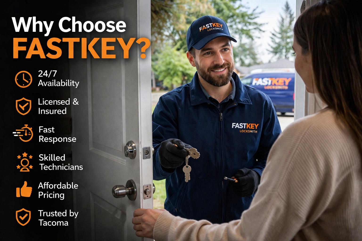 Professional locksmith with Fast Key service benefits in Tacoma